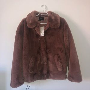 Brand new never worn Urban Outfitters Rose Fur Coat